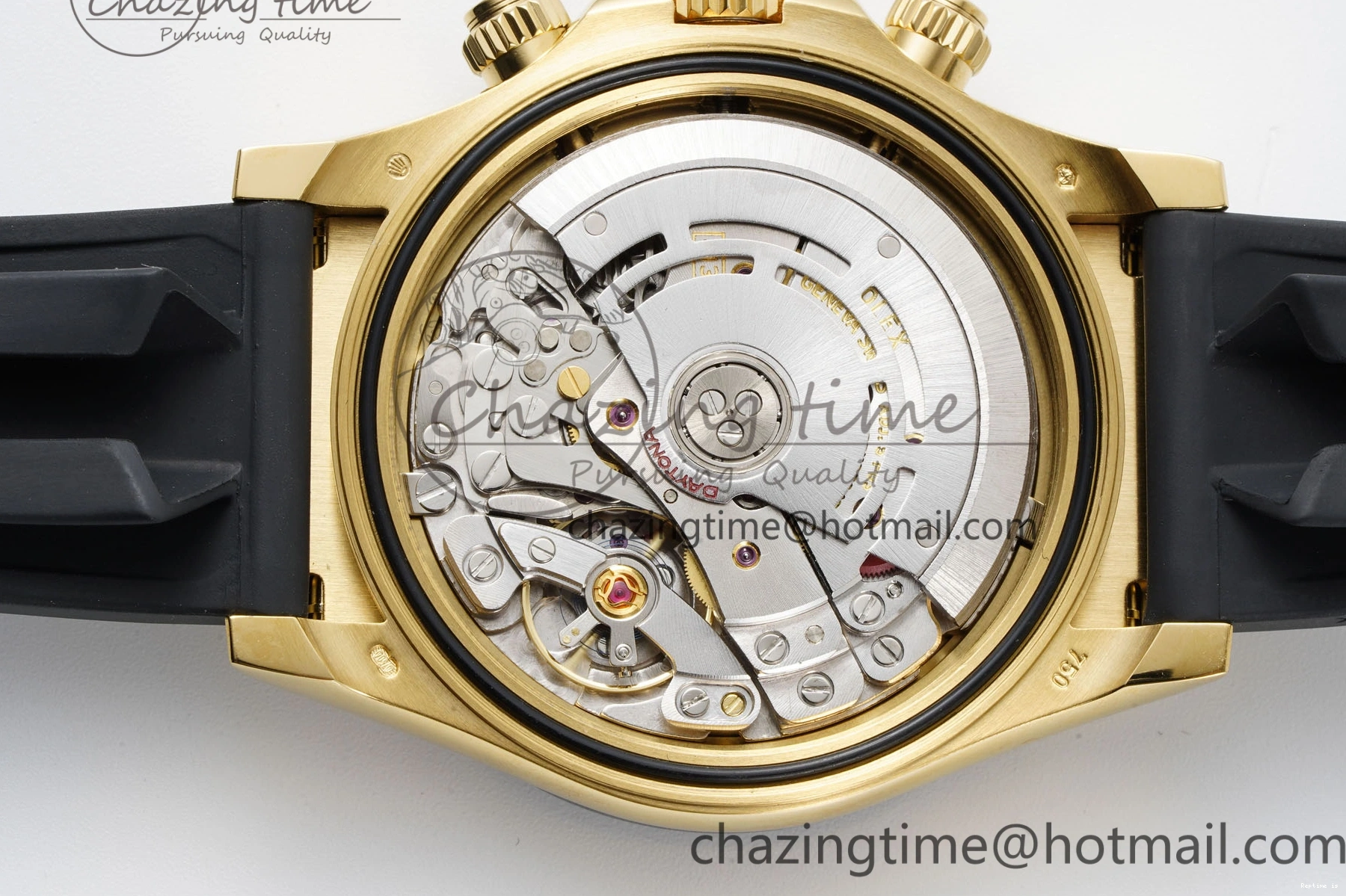 1222 OnTrend Daytona 116518 BTF 1:1 Best Edition YG Black Dial on Oysterflex Rubber Strap SA4130 V 2260